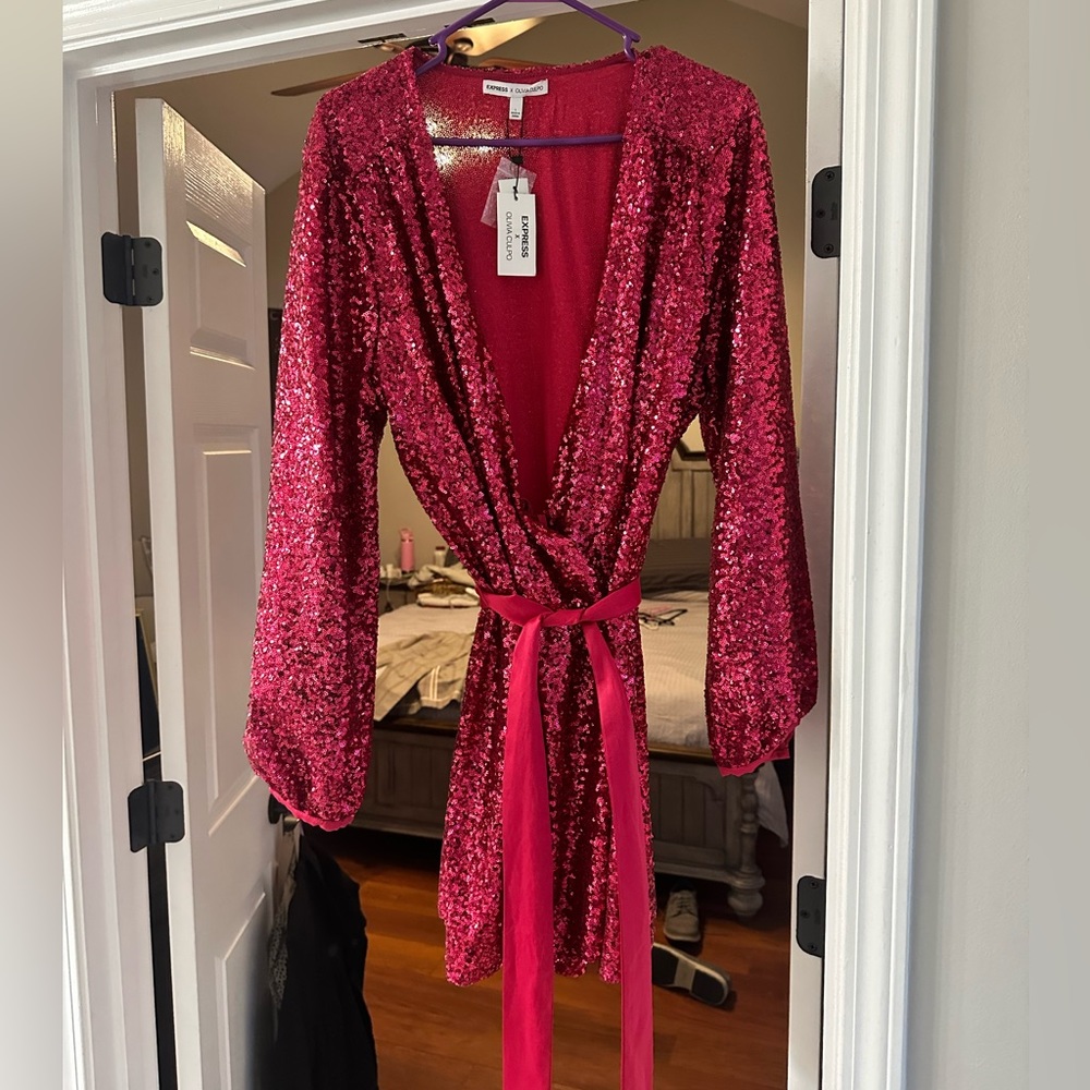 Pink sequin Olivia Culpo Express Dress